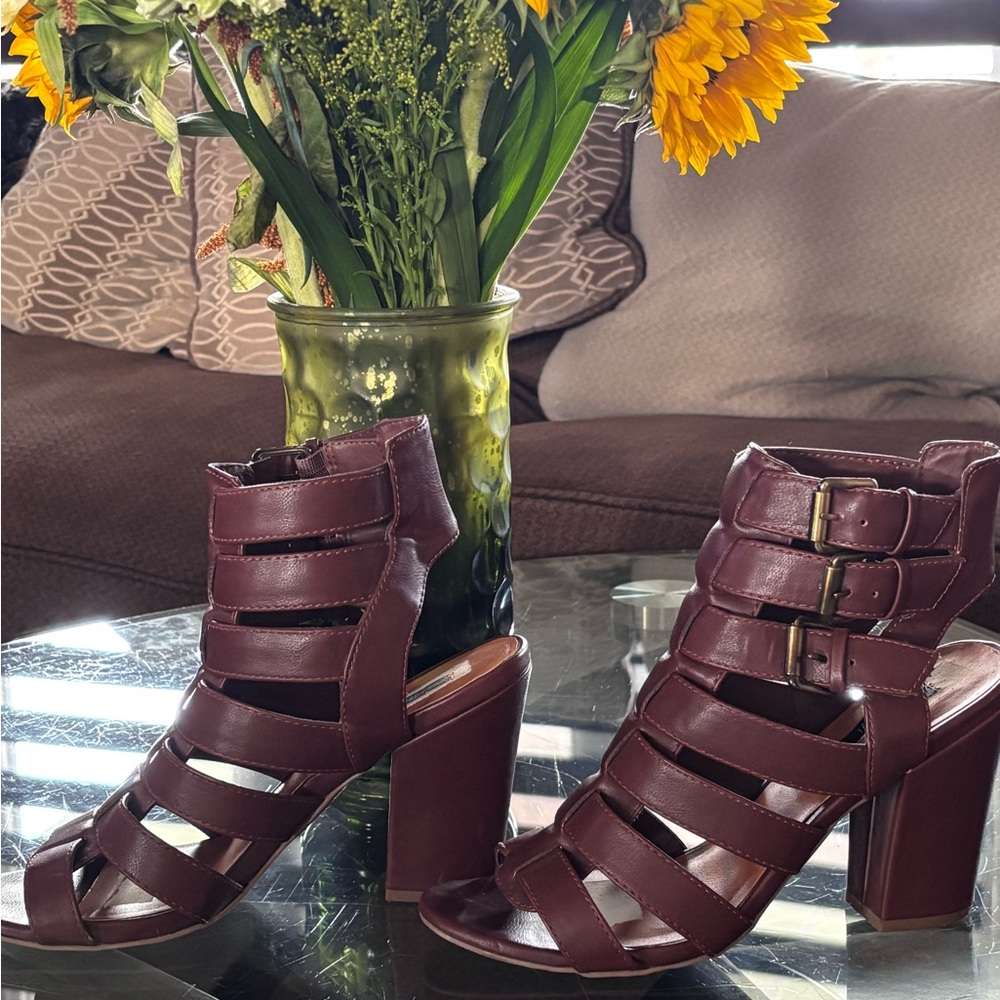 Women's Brown Strappy Heeled Sandals